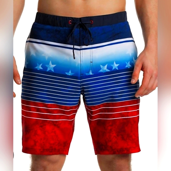 ZeroXposur Other - ZeroXposur Mens Red White And Blue  Board Shorts Swimwear XL